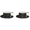 Coffret Cadeau|Petit Dejeuner>Easy Life Ensemble de 2 tasses de 240 ml avec soucoupes en porcelaine, dans une boîte cadeau CELESTIAL
