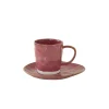 Moderne|Petit Dejeuner>Easy Life Ensemble de 6 tasses de 250 ml avec soucoupes en porcelaine INTERIORS BURGUNDY