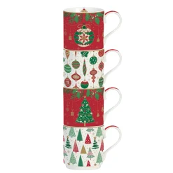 Petit Dejeuner|Jingle Bells>Easy Life Ensemble de 4 tasses empilables JINGLE BELLS