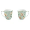 Romantique|Petit Dejeuner>Easy Life Ensemble de 2 tasses en porcelaine de 300 ml ZEN GARDEN GREEN