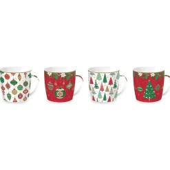Petit Dejeuner|Jingle Bells>Easy Life Ensemble de 4 tasses JINGLE BELLS