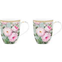 Romantique|Petit Dejeuner>Easy Life Ensemble de 2 tasses ROSES IN BLOOM