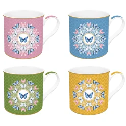 Romantique|Petit Dejeuner>Easy Life Ensemble de 4 tasses SPRING PARADE