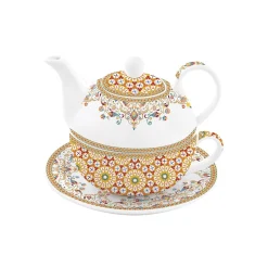 Coffret Cadeau|Petit Dejeuner>Easy Life Ensemble thé pour une personne, 350 ml en porcelaine MOROCCO ORANGE