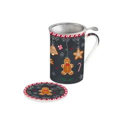 Noël|Petit Dejeuner>Easy Life Mug et sous-verre avec infuseur GINGERBREAD
