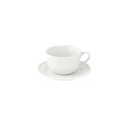 Moderne|Petit Dejeuner>Easy Life Petite tasse à café de 110 ml avec soucoupe Tiffany WHITE