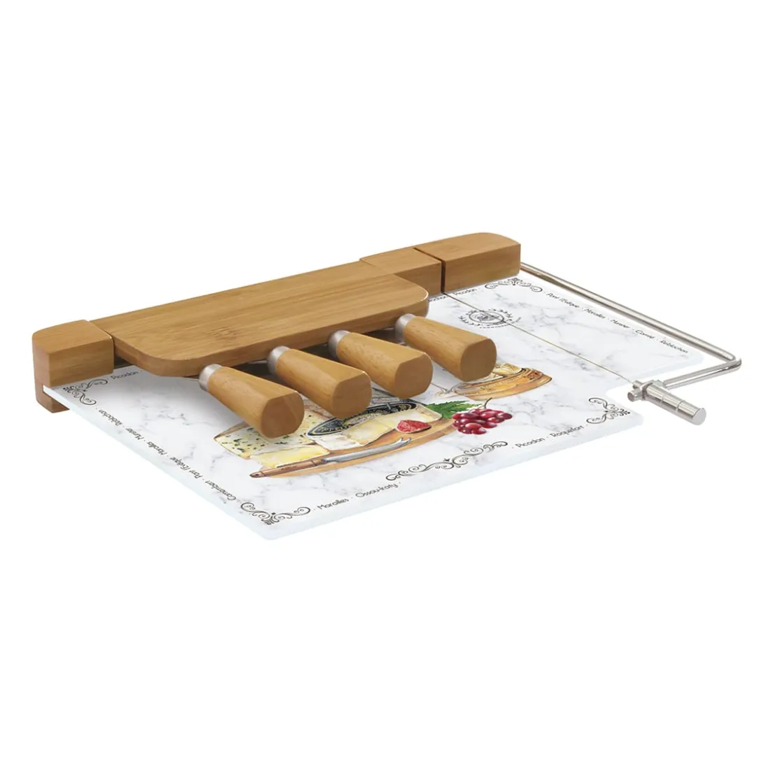 Quotidienne|Cuisine>Easy Life Planche à fromage avec fil et 4 couteaux à fromage LES FROMAGES