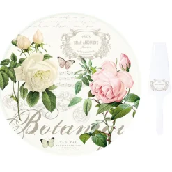 Romantique|Services De Table En Porcelaine>Easy Life Plat à gâteau avec pelle JARDIN BOTANIQUE