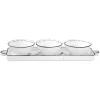Quotidienne|Services De Table En Porcelaine​>Easy Life Plateau apéritif 37×10 cm avec 3 bols en porcelaine Ø 10 cm HERBARIUM