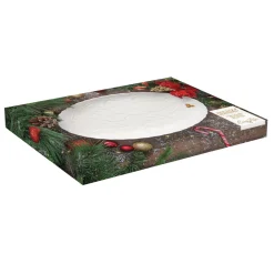 Noël|Services De Table En Porcelaine​>Easy Life Plateau de service ovale HOLLY & BERRIES WHITE