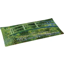 Masterpiece|Services De Table En Porcelaine​>Easy Life Plateau en verre de qualité supérieure, dimensions 36×17 cm WATER LILIES AND THE JAPANESE BRIDGE