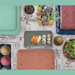 Moderne|Services De Table En Porcelaine​>Easy Life Plateau rectangulaire en porcelaine de 20×13 cm INTERIORS CELADON