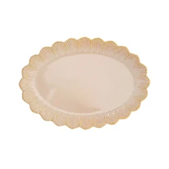 Romantique|Services De Table En Porcelaine​>Easy Life Service de plateau ovale beige FLEURI