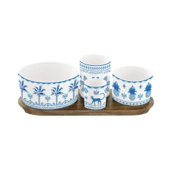 Ethnique|Services De Table En Porcelaine​>Easy Life Set apéritif 4 bols bleus EXOTIC VIBES