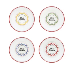Services De Table En Porcelaine​|Pizza & Pasta Lovers>Easy Life Set de 4 assiettes à pasta PASTA & PIZZA LOVERS