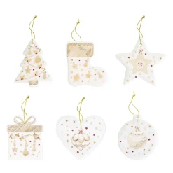Noël|Christmas Lights>Easy Life Set de 6 décorations en porcelaine pour sapin de Noël CHRISTMAS LIGHTs