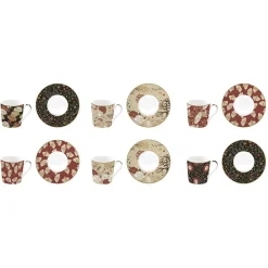 Coffret Cadeau|Petit Dejeuner>Easy Life Set de 6 tasses à café avec soucoupes KIMONO