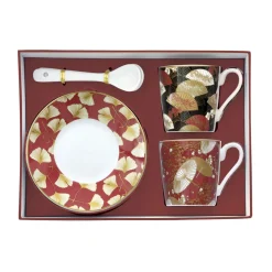 Coffret Cadeau|Petit Dejeuner>Easy Life Set de 2 tasses à café avec soucoupes KIMONO