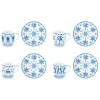 Ethnique|Petit Dejeuner>Easy Life Set de 4 tasses à café avec soucoupes bleues EXOTIC VIBES