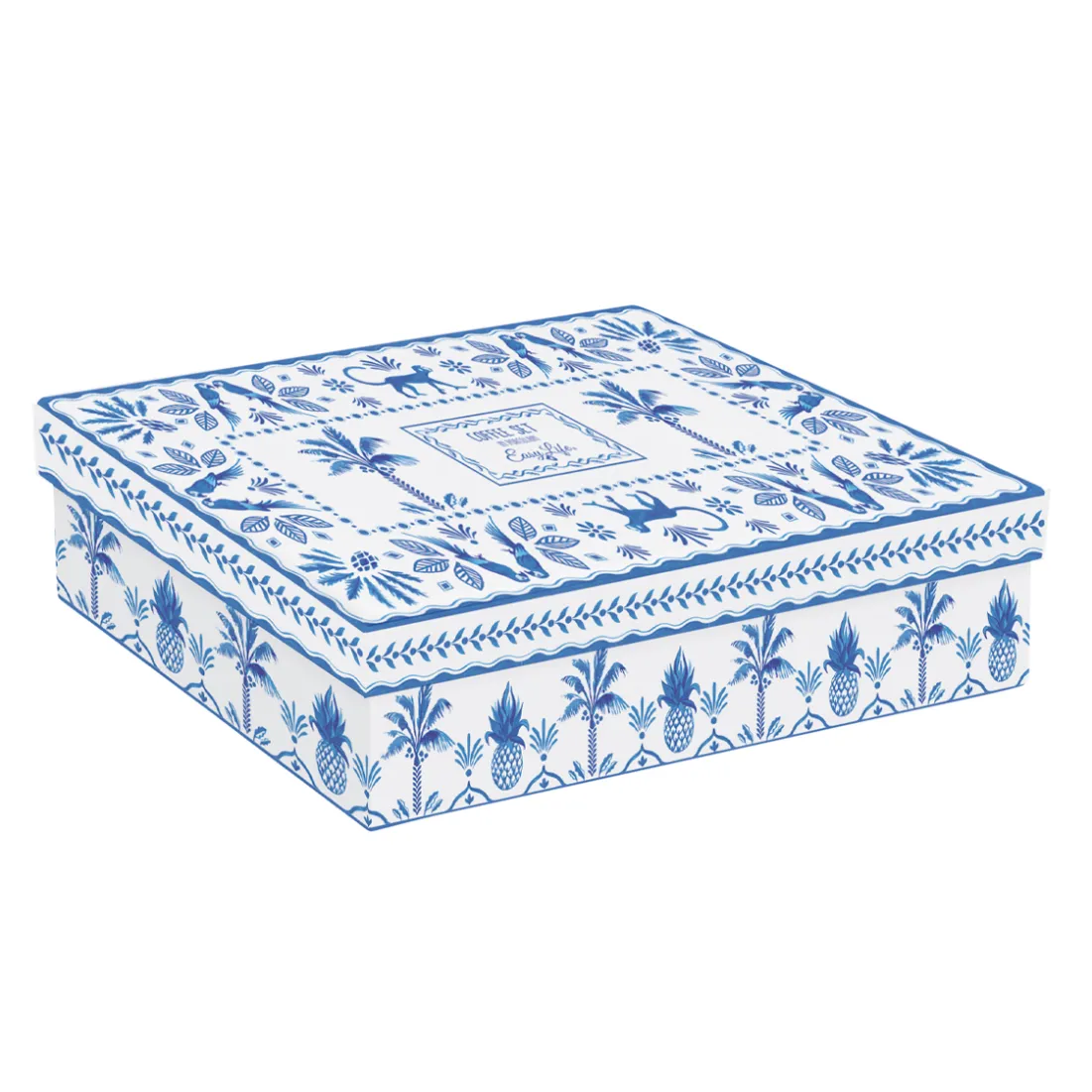 Ethnique|Petit Dejeuner>Easy Life Set de 4 tasses à café avec soucoupes bleues EXOTIC VIBES