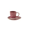 Moderne|Petit Dejeuner>Easy Life Set de 6 tasses à café de 120 ml avec soucoupes en porcelaine INTERIORS BURGUNDY