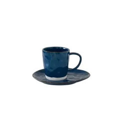 Moderne|Petit Dejeuner>Easy Life Set de 6 tasses à café de 120 ml avec soucoupes en porcelaine INTERIORS BLUE