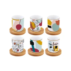 Coffret Cadeau|Petit Dejeuner>Easy Life Set de 6 tasses à espresso de 100 ml avec soucoupes MODERNISM