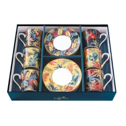 Coffret Cadeau|Petit Dejeuner>Easy Life Set de 6 tasses à espresso de 100 ml avec soucoupes EQUATORIAL