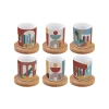 Coffret Cadeau|Petit Dejeuner>Easy Life Set de 6 tasses à espresso de 110 ml avec soucoupes ILLUSION
