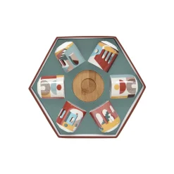 Coffret Cadeau|Petit Dejeuner>Easy Life Set de 6 tasses à espresso de 110 ml avec soucoupes ILLUSION