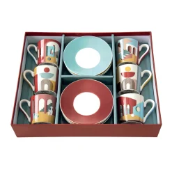 Coffret Cadeau|Petit Dejeuner>Easy Life Set de 6 tasses à espresso de 100 ml avec soucoupesILLUSION