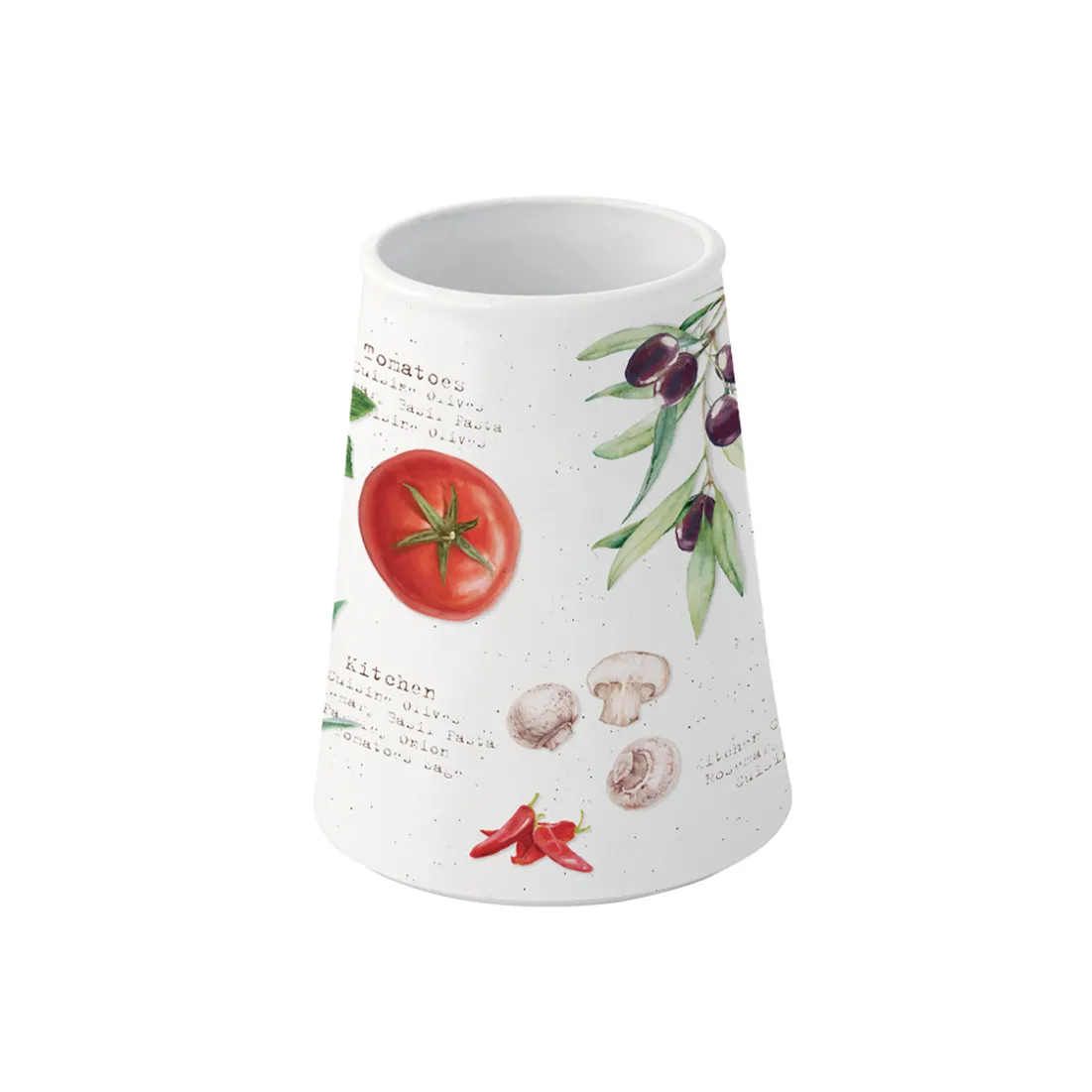 Cuisine|Home & Kitchen>Easy Life Set de 5 ustensiles de cuisine en bambou avec support en porcelaine HOME & KITCHEN