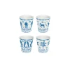 Ethnique|Petit Dejeuner>Easy Life Set de 4 verres à café bleus EXOTIC VIBES