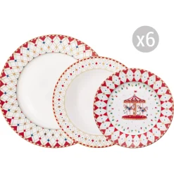 Noël|Services De Table En Porcelaine>Easy Life Set de vaisselle 18 pcs CHRISTMAS WONDERLAND