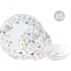 Nature|Services De Table En Porcelaine​>Easy Life Set de vaisselle 18 pcs FLEURS ET PAPILLONS