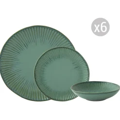 Moderne|Services De Table En Porcelaine​>Easy Life Set de vaisselle 18 pcs GALLERY GREEN