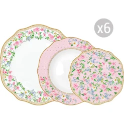 Romantique|Services De Table En Porcelaine​>Easy Life Set de vaisselle 18 pcs GARDEN JOY -Vers. B