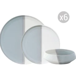 Services De Table En Porcelaine​|Double>Easy Life Set de vaisselle 18 pièces DOUBLE GREY