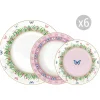 Romantique|Services De Table En Porcelaine​>Easy Life Set de vaisselle 18 pièces SPRING PARADE