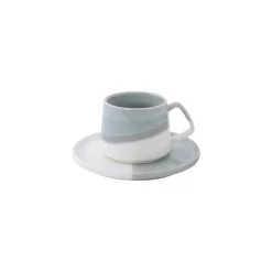 Petit Dejeuner|Double>Easy Life Tasse à café avec soucoupe DOUBLE GREY