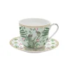 Coffret Cadeau|Petit Dejeuner>Easy Life Tasse à petit-déjeuner avec assiette, 400 ml en porcelaine Wild TROPICAL