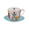 Coffret Cadeau|Petit Dejeuner>Easy Life Tasse à petit-déjeuner avec soucoupe 400 ml ILLUSION