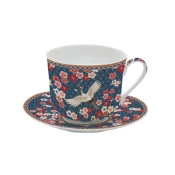 Coffret Cadeau|Petit Dejeuner>Easy Life Tasse à petit-déjeuner avec soucoupe, 400 ml en porcelaine OKINAWA