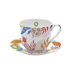 Coffret Cadeau|Petit Dejeuner>Easy Life Tasse à petit-déjeuner avec assiette TUTTI FRUTTI