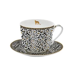 Coffret Cadeau|Petit Dejeuner>Easy Life Tasse à petit-déjeuner avec soucoupe, 400 ml en porcelaine Atmosphere SAVANA