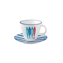 Maritime|Petit Dejeuner>Easy Life Tasse avec soucoupe The SARDINE’S PARTY