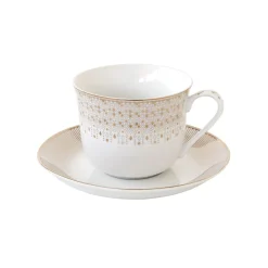 Petit Dejeuner|Festive>Easy Life Tasse de petit déjeuner avec soucoupe FESTIVE