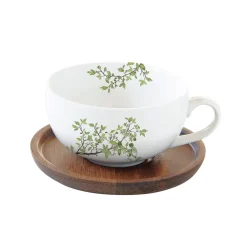 Nature|Petit Dejeuner>Easy Life Tasse de the 250 ml en porcelaine avec souscoupe NATURA