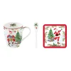 Noël|Petit Dejeuner>Easy Life Tasse et cuillère avec sous-verre JOYFUL SANTA