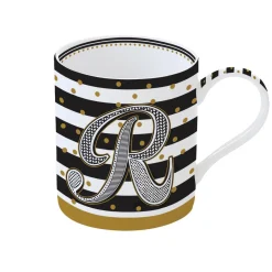 Tasse En Cadeau|Petit Dejeuner>Easy Life Tasse individuelle 350 ml en porcelaine dans une boîte A LETTER FOR YOU «R»
